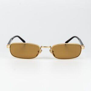 Prada Men Sunglasses Gold Honey Rectangle PRB54S 5AK50P NEW AUTHENTIC